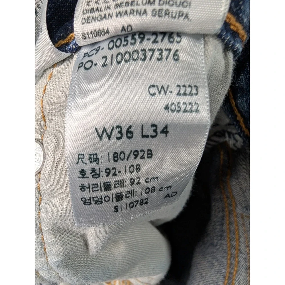 Levis 559 Relaxed‎ Straight Jeans Mens 36x34 Blue Denim Medium Wash 00559-2765